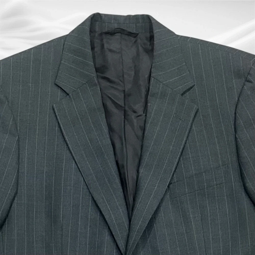 Brooks Brothers 346‎ Stretch  2 Piece Suit 43L Gray PinStripe Wool 36X30(cuffed)
